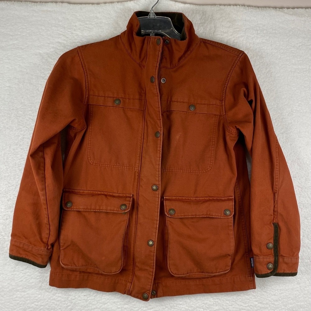 Patagonia Women's Small Prairie Dawn Jacket BURR Orange Organic Cotton Canvas